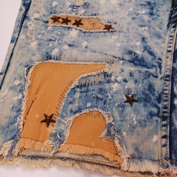 The Heritage By America Acid Wash Distressed Denim Shorts Men's Size 40 - Picture 3 of 11